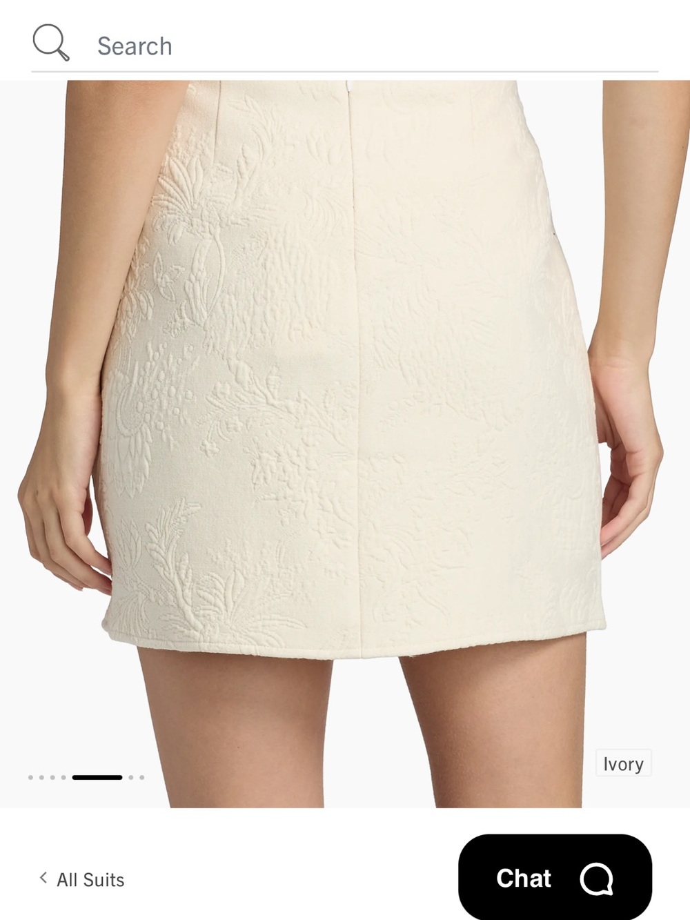 L'AGENCE Cream Embroidered Button-Front Mini Skirt with Turquoise Buttons - Picture 9 of 9
